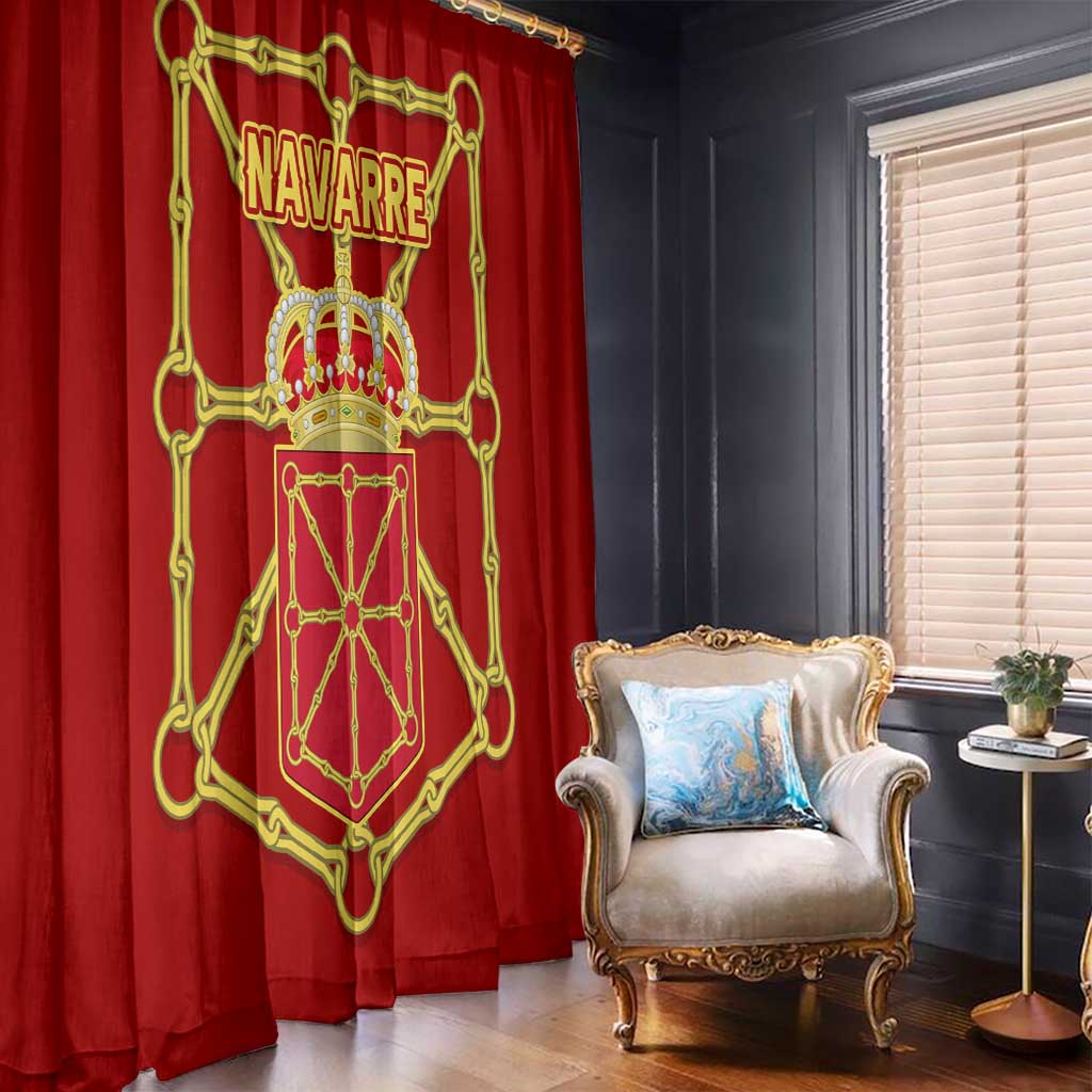 Navarre Flag Window Curtain Autonomous Community of Spain - Wonder Print Shop