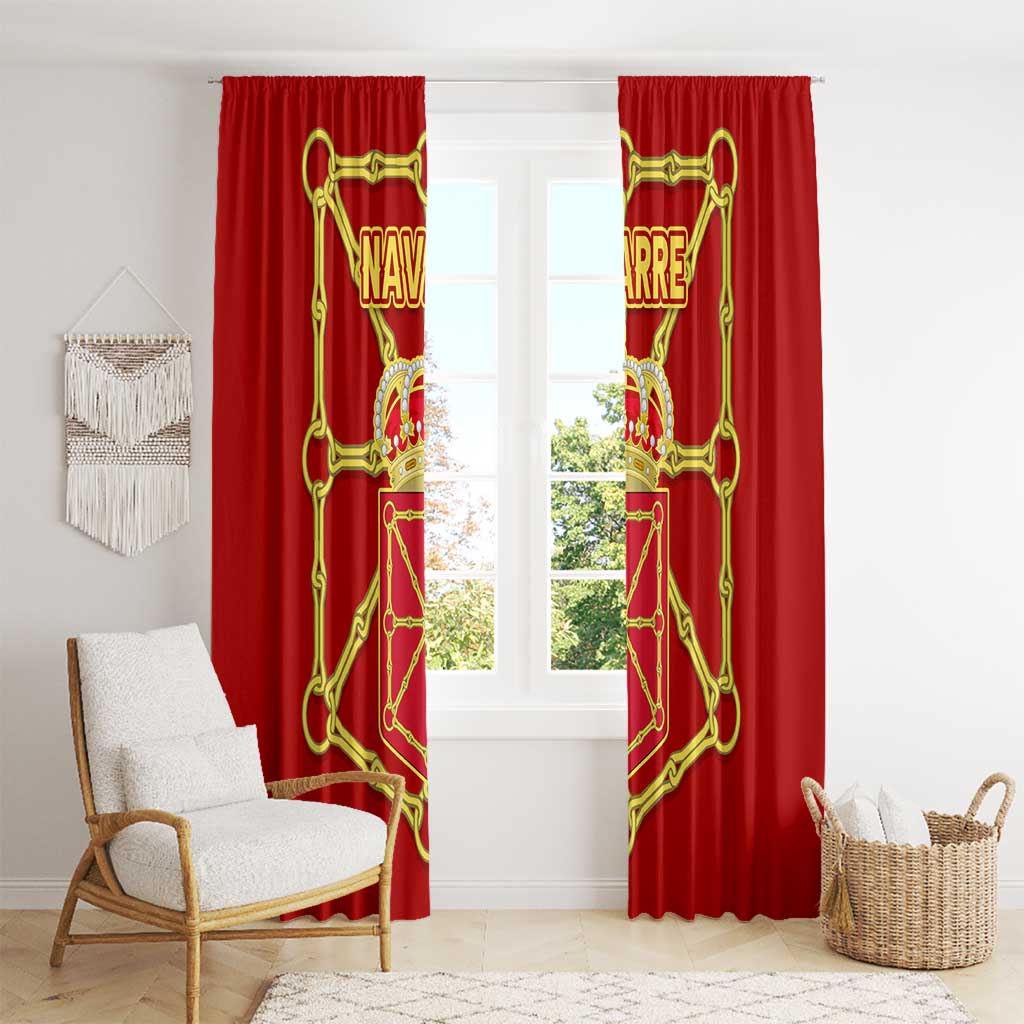 Navarre Flag Window Curtain Autonomous Community of Spain - Wonder Print Shop