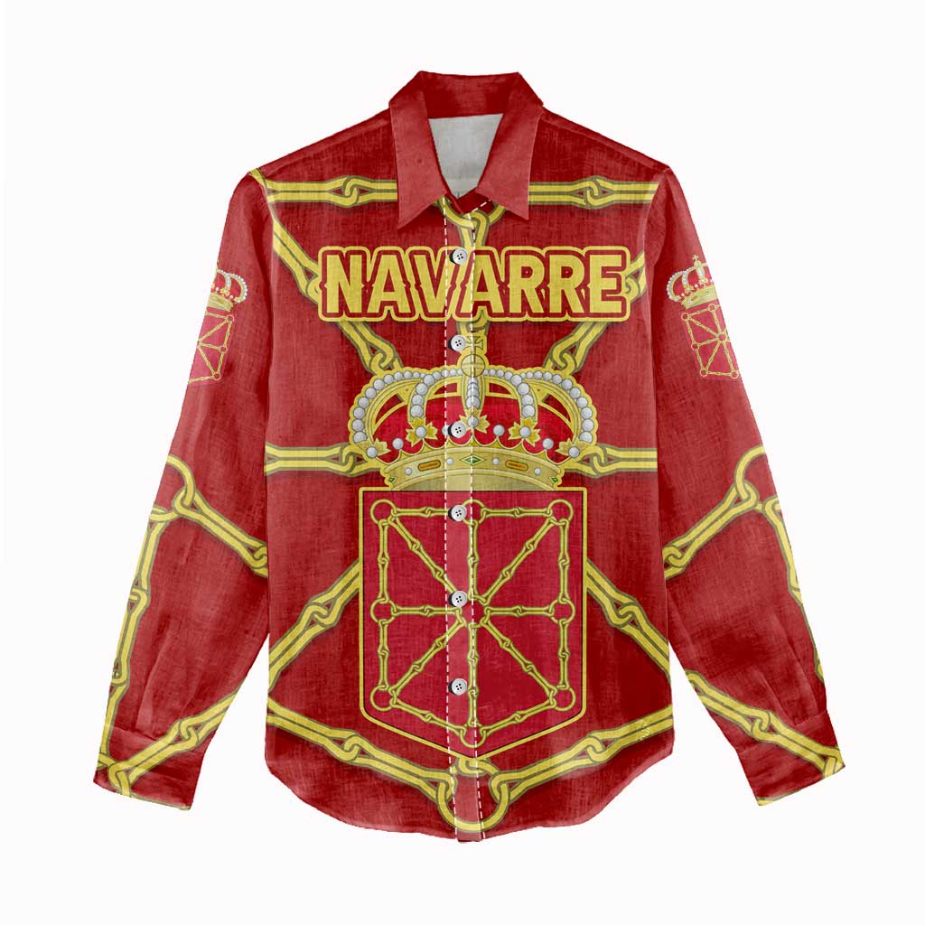 Navarre Flag Women Casual Shirt Autonomous Community of Spain - Wonder Print Shop
