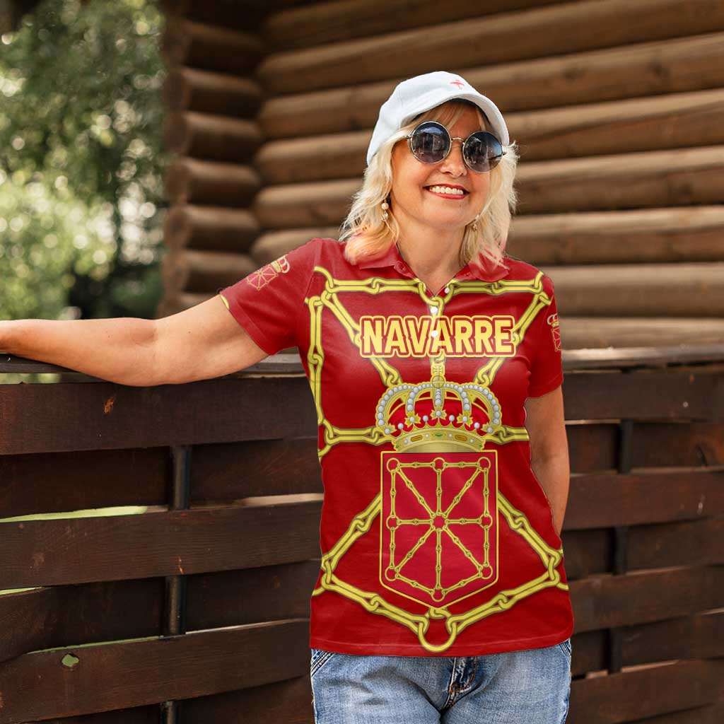 Navarre Flag Women Polo Shirt Autonomous Community of Spain - Wonder Print Shop