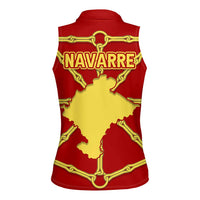 Navarre Flag Women Sleeveless Polo Shirt Autonomous Community of Spain - Wonder Print Shop