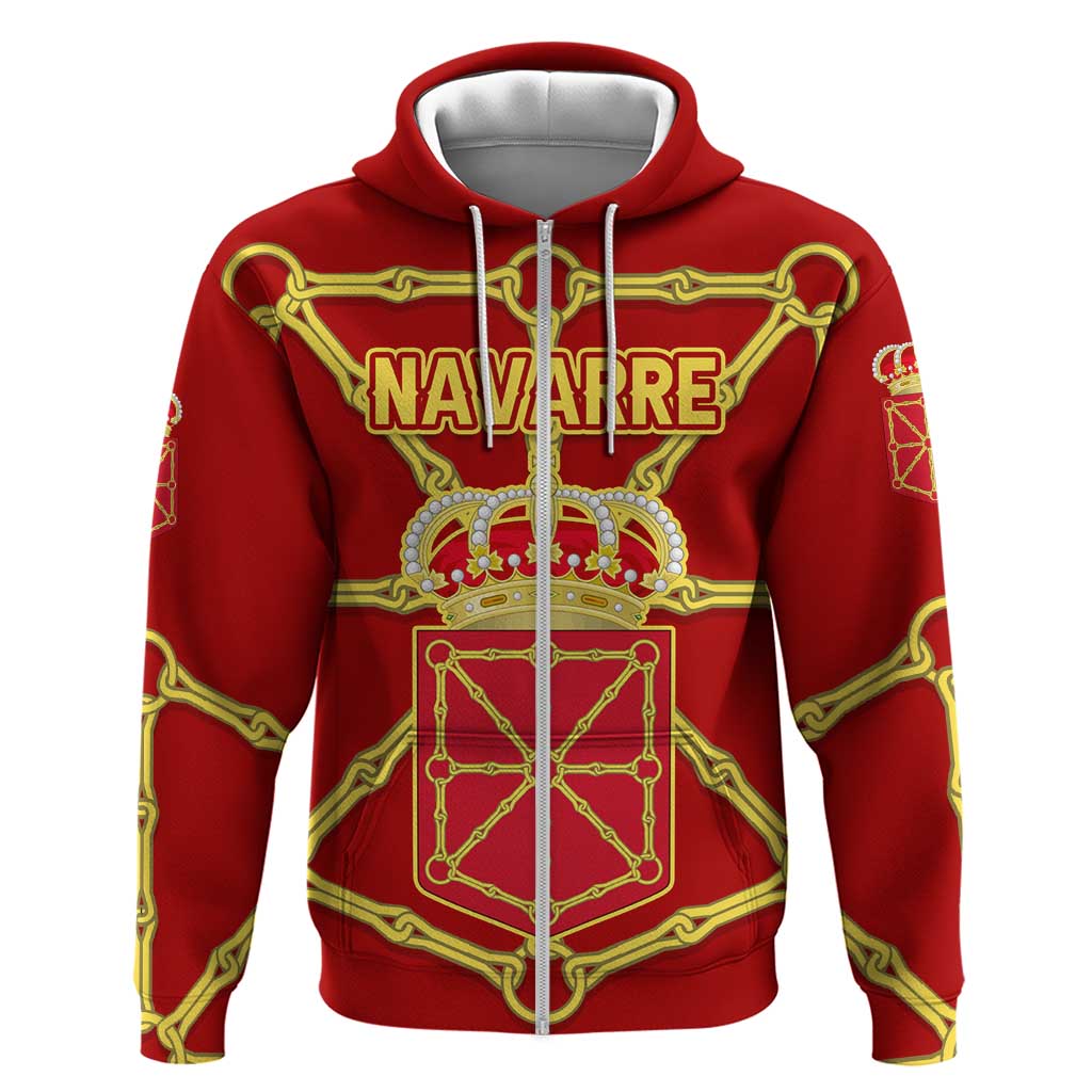Navarre Flag Zip Hoodie Autonomous Community of Spain - Wonder Print Shop