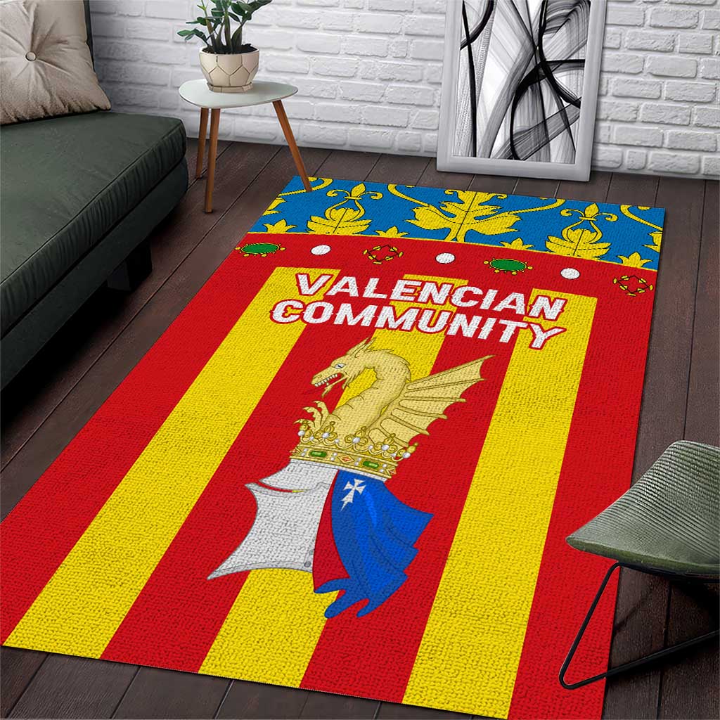 Valencian Community Flag Area Rug Autonomous Community of Spain - Wonder Print Shop