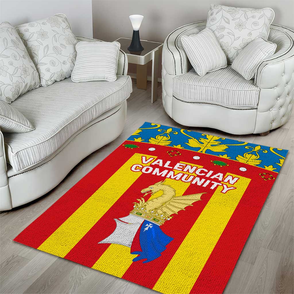 Valencian Community Flag Area Rug Autonomous Community of Spain - Wonder Print Shop