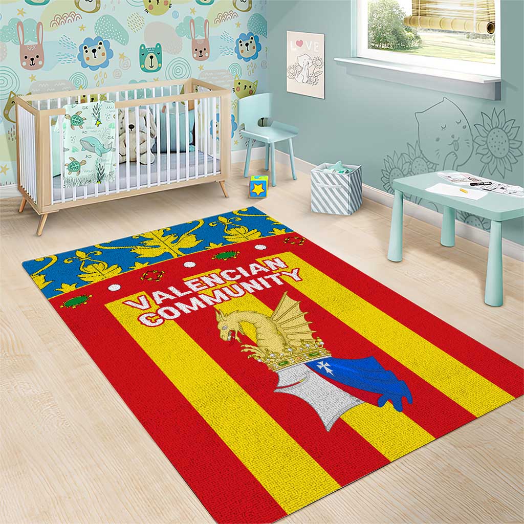 Valencian Community Flag Area Rug Autonomous Community of Spain - Wonder Print Shop