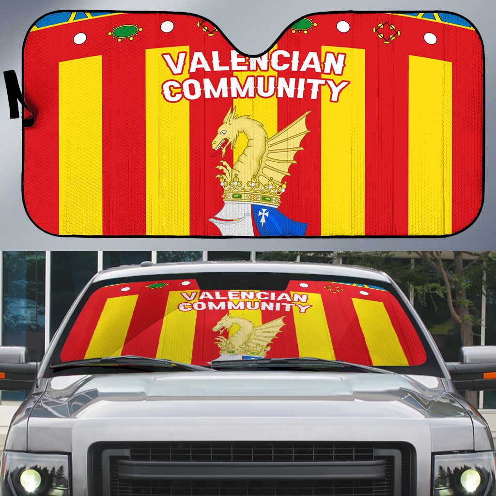 Valencian Community Flag Auto Sun Shade Autonomous Community of Spain - Wonder Print Shop