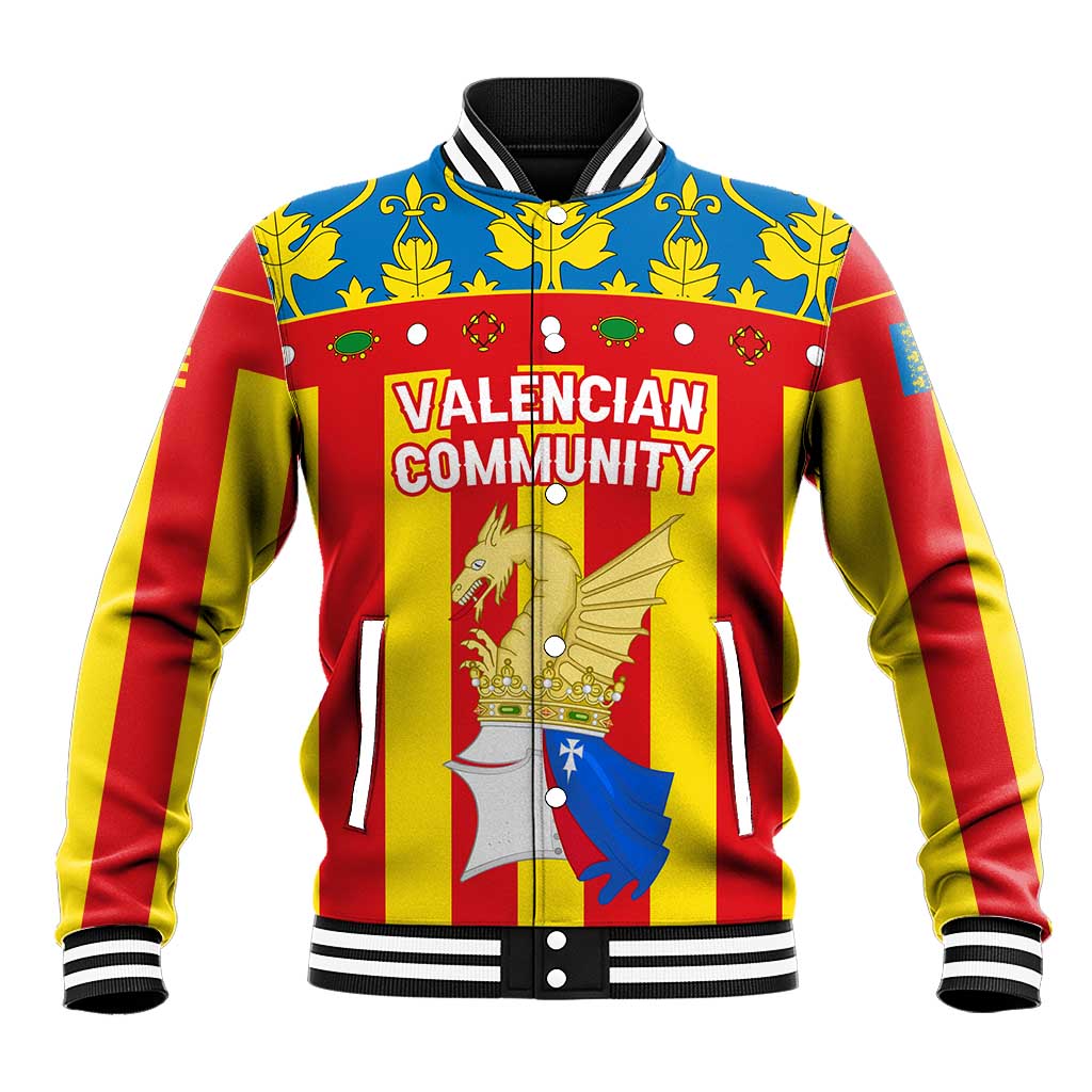 Valencian Community Flag Baseball Jacket Autonomous Community of Spain - Wonder Print Shop