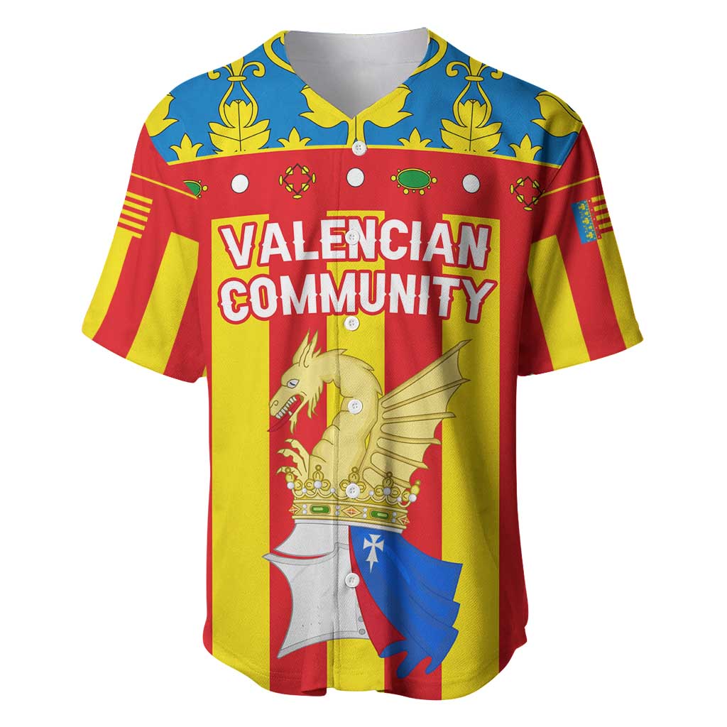Valencian Community Flag Baseball Jersey Autonomous Community of Spain - Wonder Print Shop