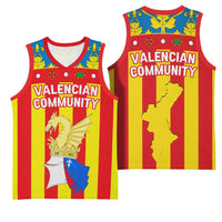 Valencian Community Flag Basketball Jersey Autonomous Community of Spain - Wonder Print Shop