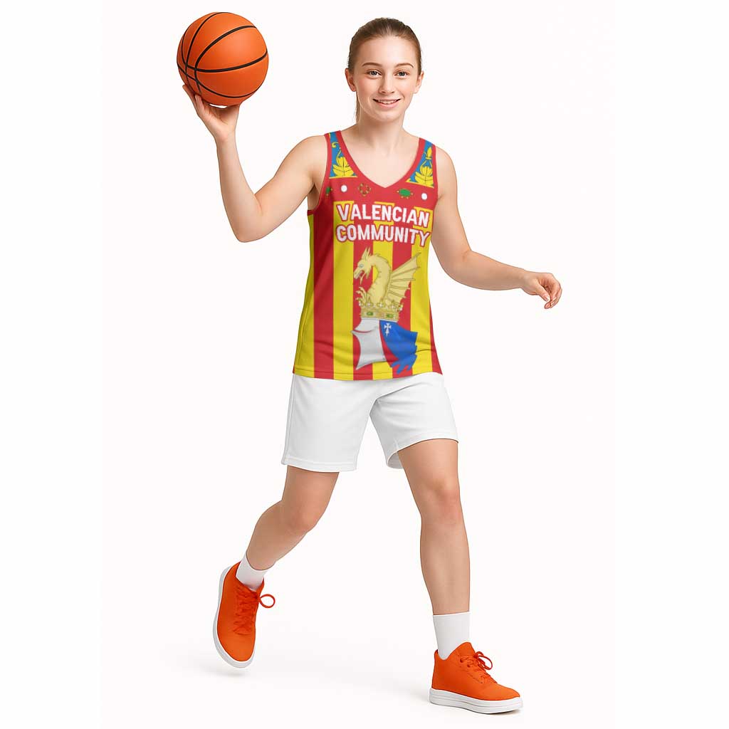 Valencian Community Flag Basketball Jersey Autonomous Community of Spain - Wonder Print Shop