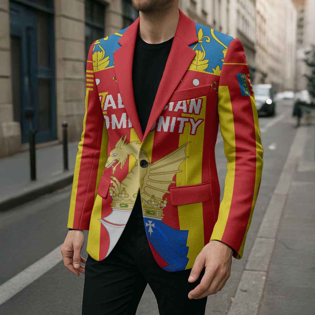 Valencian Community Flag Blazer Autonomous Community of Spain - Wonder Print Shop