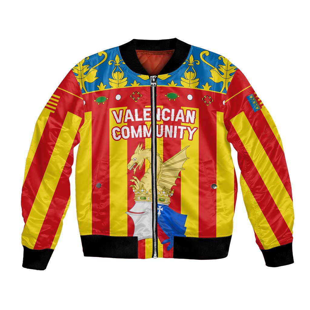 Valencian Community Flag Bomber Jacket Autonomous Community of Spain - Wonder Print Shop