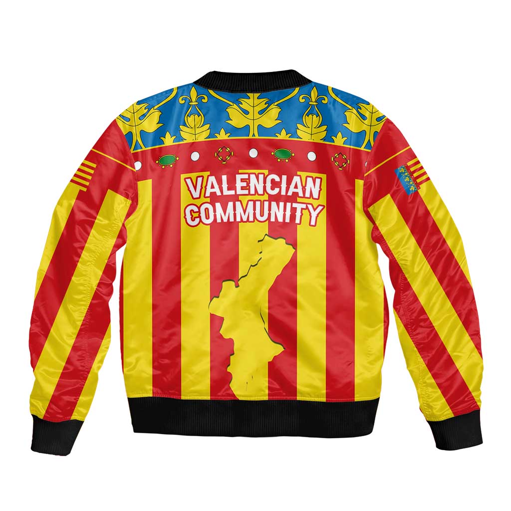 Valencian Community Flag Bomber Jacket Autonomous Community of Spain - Wonder Print Shop