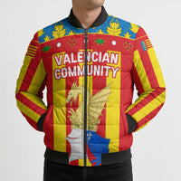 Valencian Community Flag Bomber Puffer Jacket Autonomous Community of Spain - Wonder Print Shop