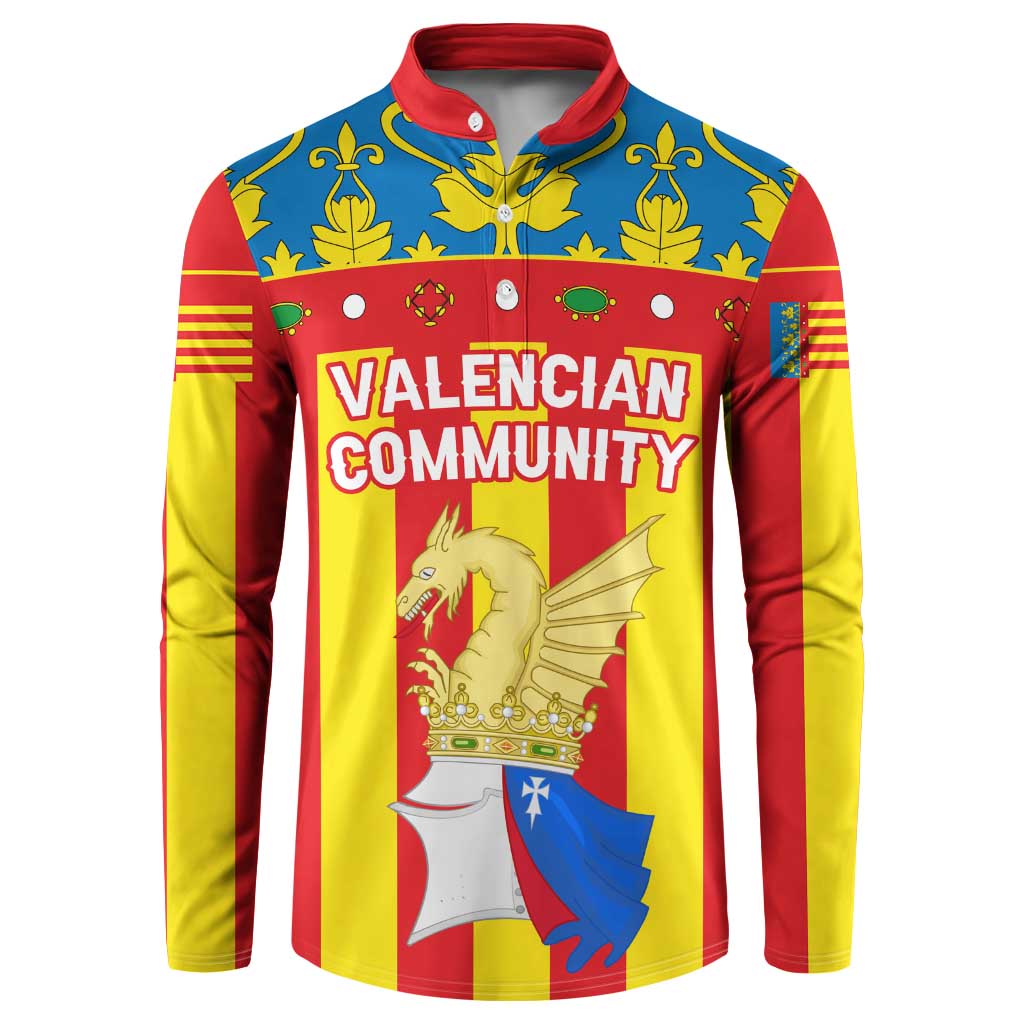 Valencian Community Flag Button Sweatshirt Autonomous Community of Spain - Wonder Print Shop