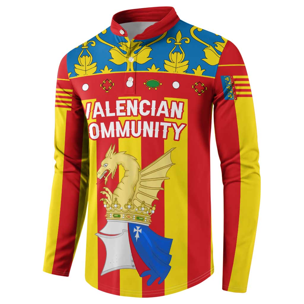 Valencian Community Flag Button Sweatshirt Autonomous Community of Spain - Wonder Print Shop