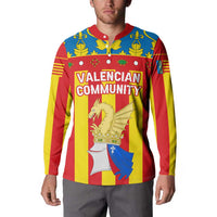 Valencian Community Flag Button Sweatshirt Autonomous Community of Spain - Wonder Print Shop