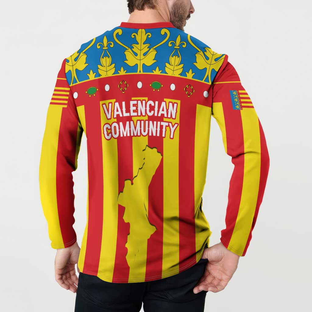 Valencian Community Flag Button Sweatshirt Autonomous Community of Spain - Wonder Print Shop