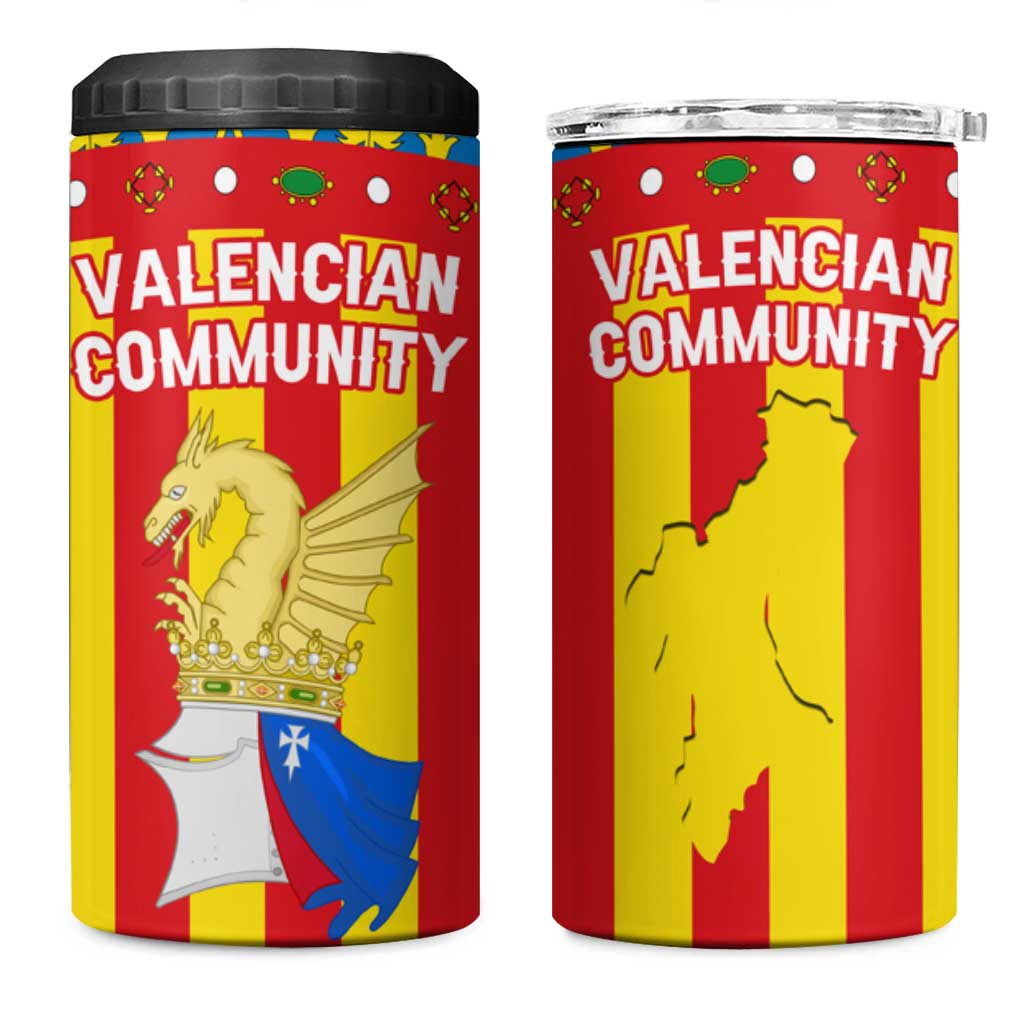Valencian Community Flag 4 in 1 Can Cooler Tumbler Autonomous Community of Spain - Wonder Print Shop