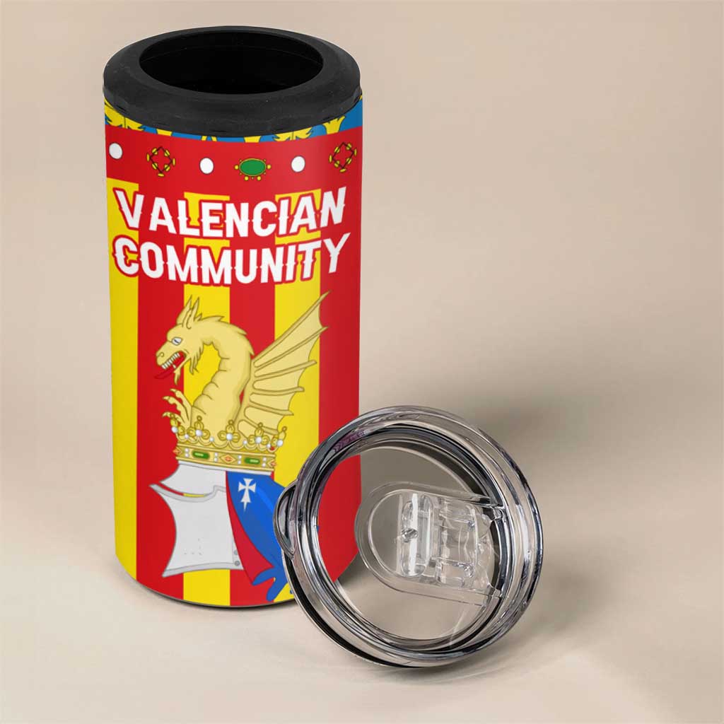 Valencian Community Flag 4 in 1 Can Cooler Tumbler Autonomous Community of Spain - Wonder Print Shop