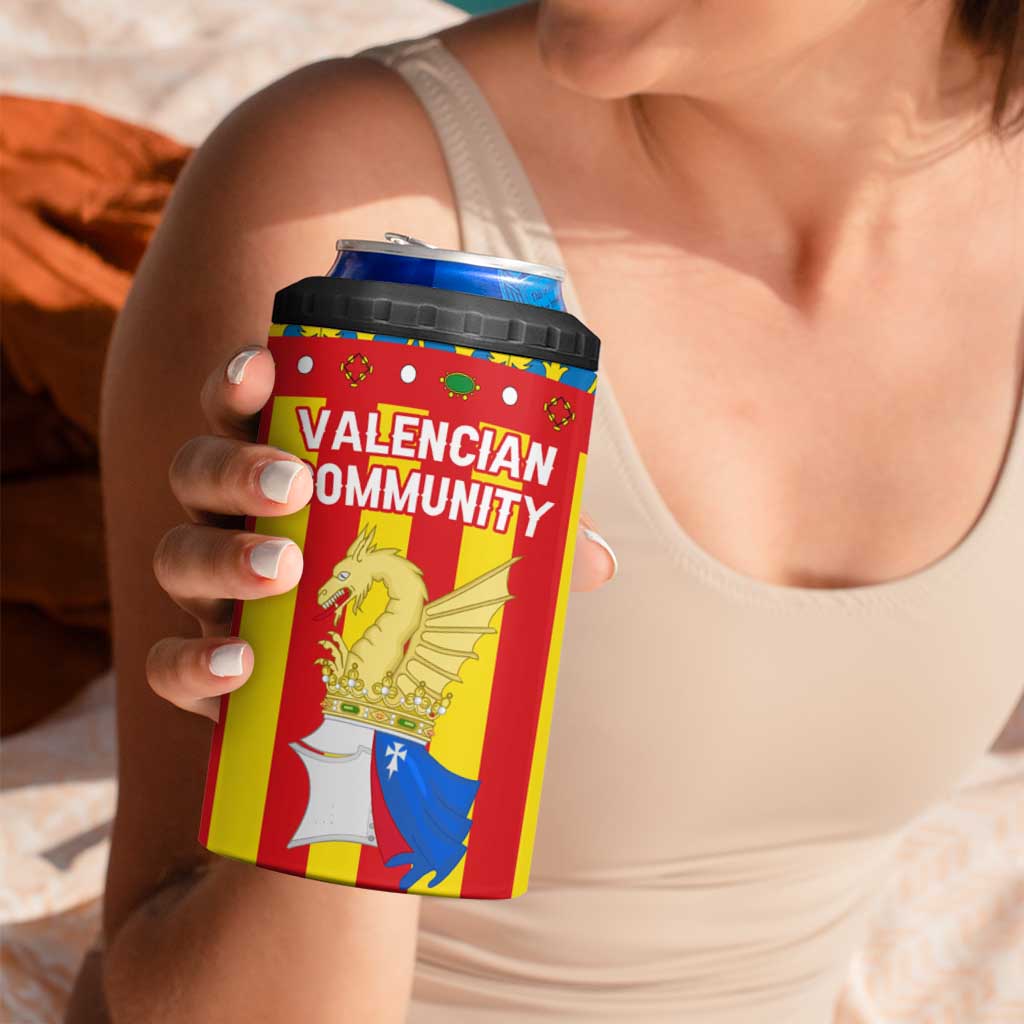 Valencian Community Flag 4 in 1 Can Cooler Tumbler Autonomous Community of Spain - Wonder Print Shop