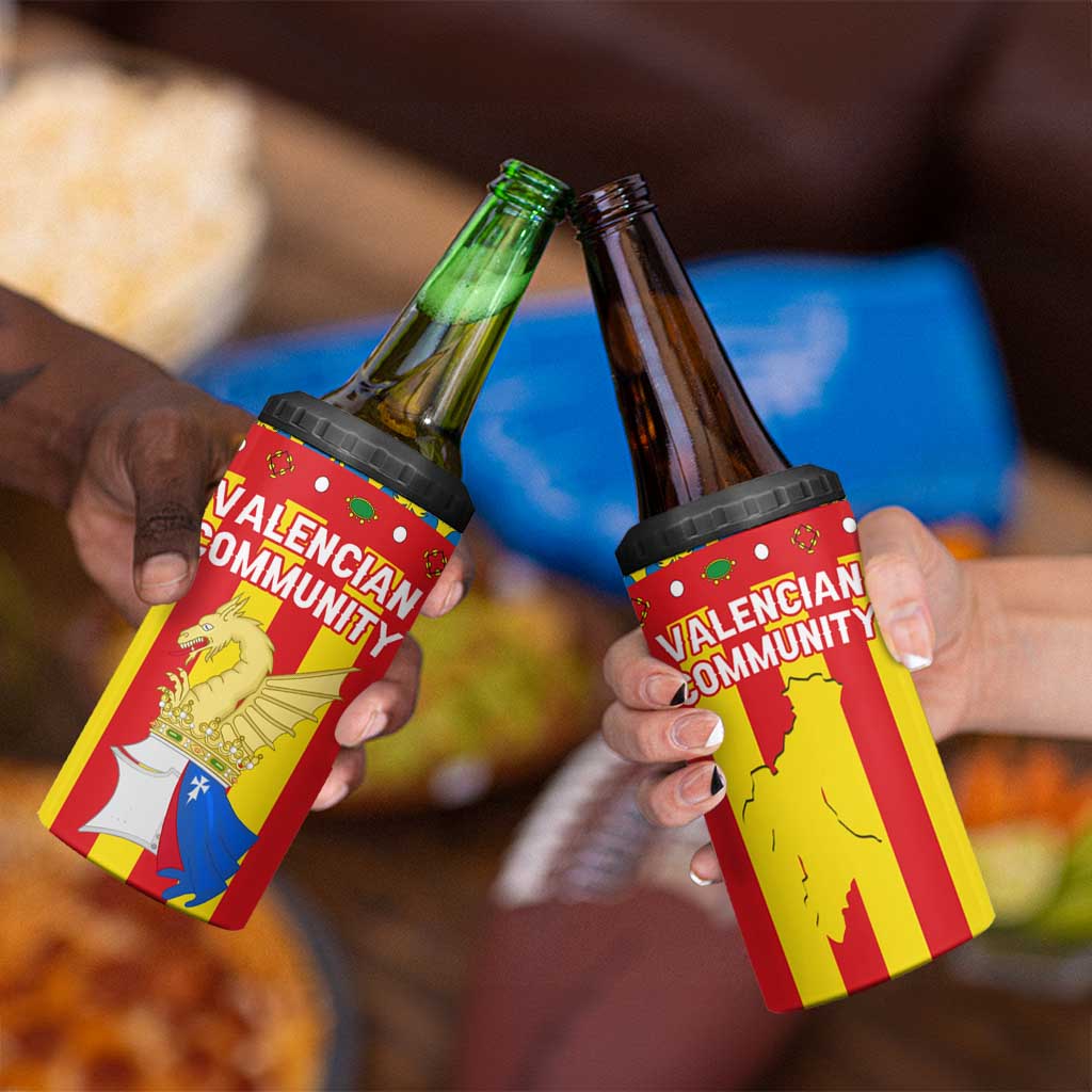 Valencian Community Flag 4 in 1 Can Cooler Tumbler Autonomous Community of Spain - Wonder Print Shop