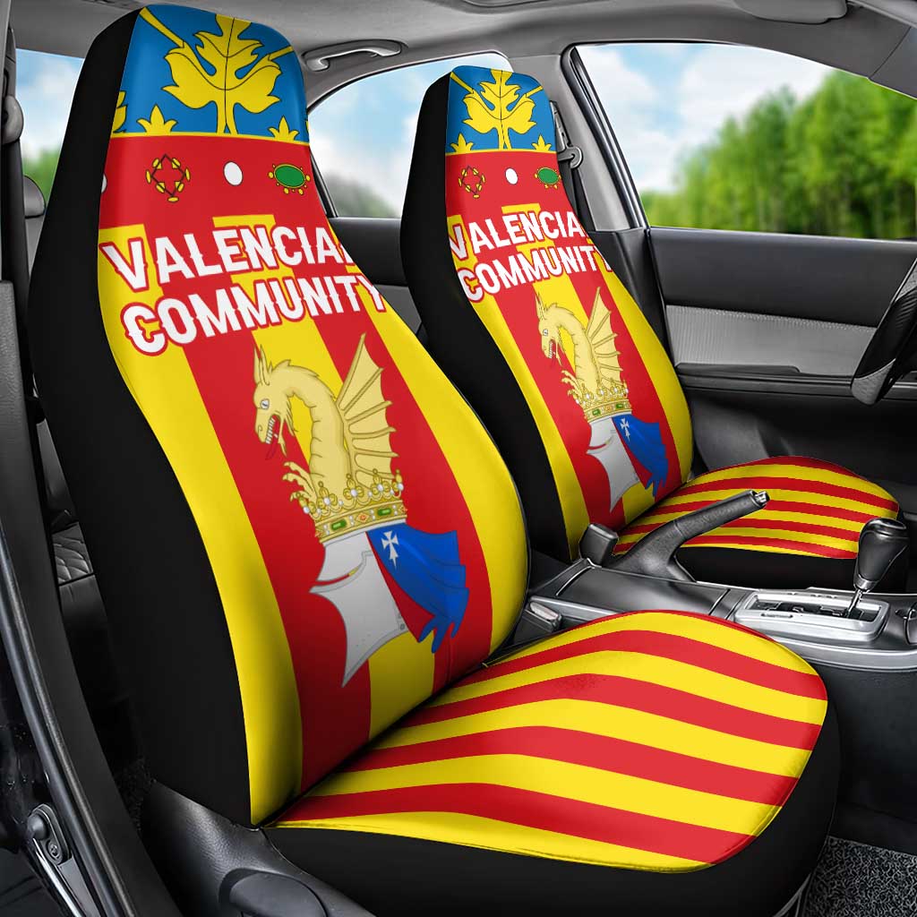 Valencian Community Flag Car Seat Cover Autonomous Community of Spain - Wonder Print Shop