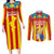 Valencian Community Flag Couples Matching Long Sleeve Bodycon Dress and Long Sleeve Button Shirt Autonomous Community of Spain - Wonder Print Shop