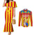 Valencian Community Flag Couples Matching Mermaid Dress and Long Sleeve Button Shirt Autonomous Community of Spain - Wonder Print Shop