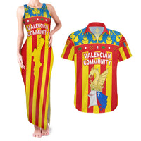 Valencian Community Flag Couples Matching Tank Maxi Dress and Hawaiian Shirt Autonomous Community of Spain - Wonder Print Shop