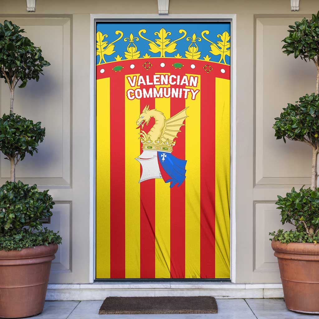 Valencian Community Flag Door Cover Autonomous Community of Spain - Wonder Print Shop