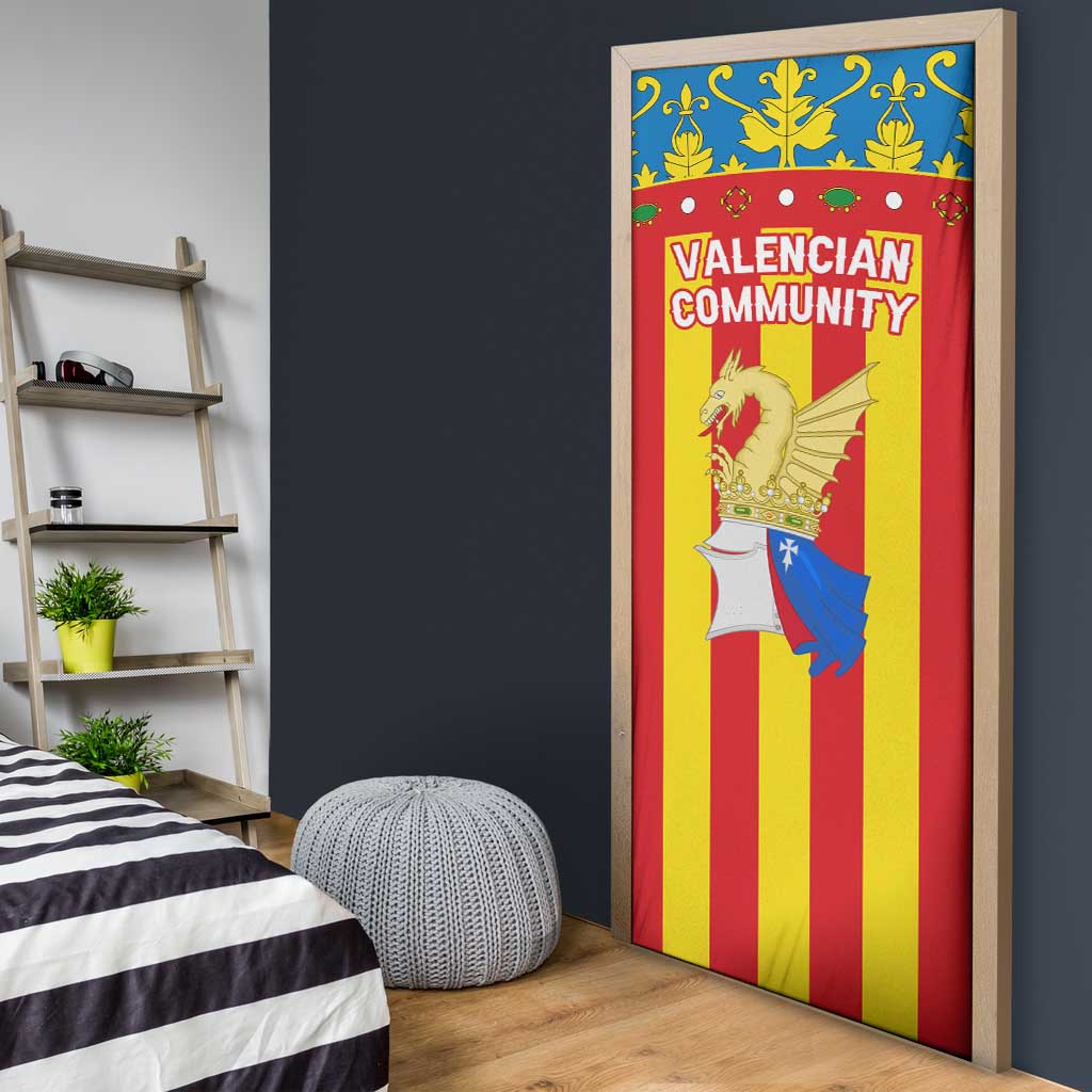 Valencian Community Flag Door Cover Autonomous Community of Spain - Wonder Print Shop