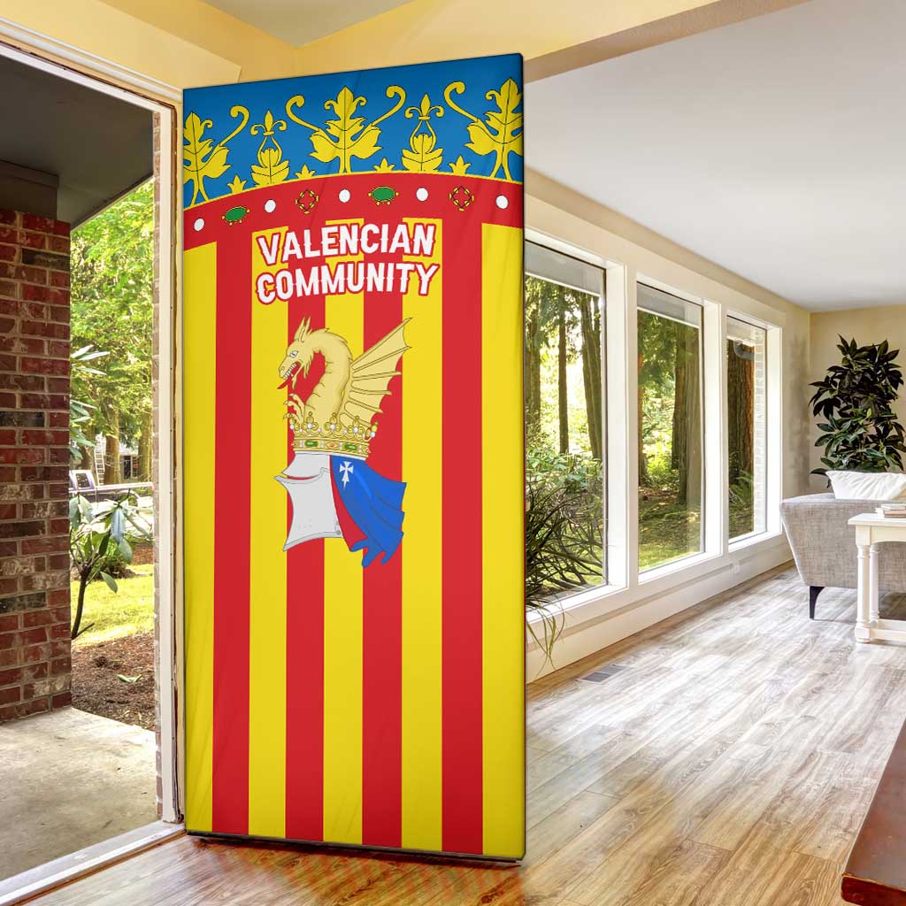 Valencian Community Flag Door Cover Autonomous Community of Spain - Wonder Print Shop