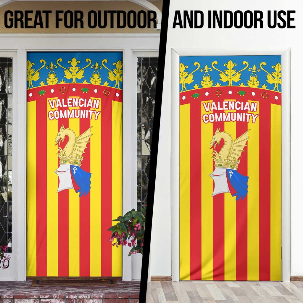 Valencian Community Flag Door Cover Autonomous Community of Spain - Wonder Print Shop