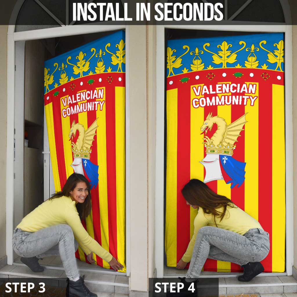Valencian Community Flag Door Cover Autonomous Community of Spain - Wonder Print Shop