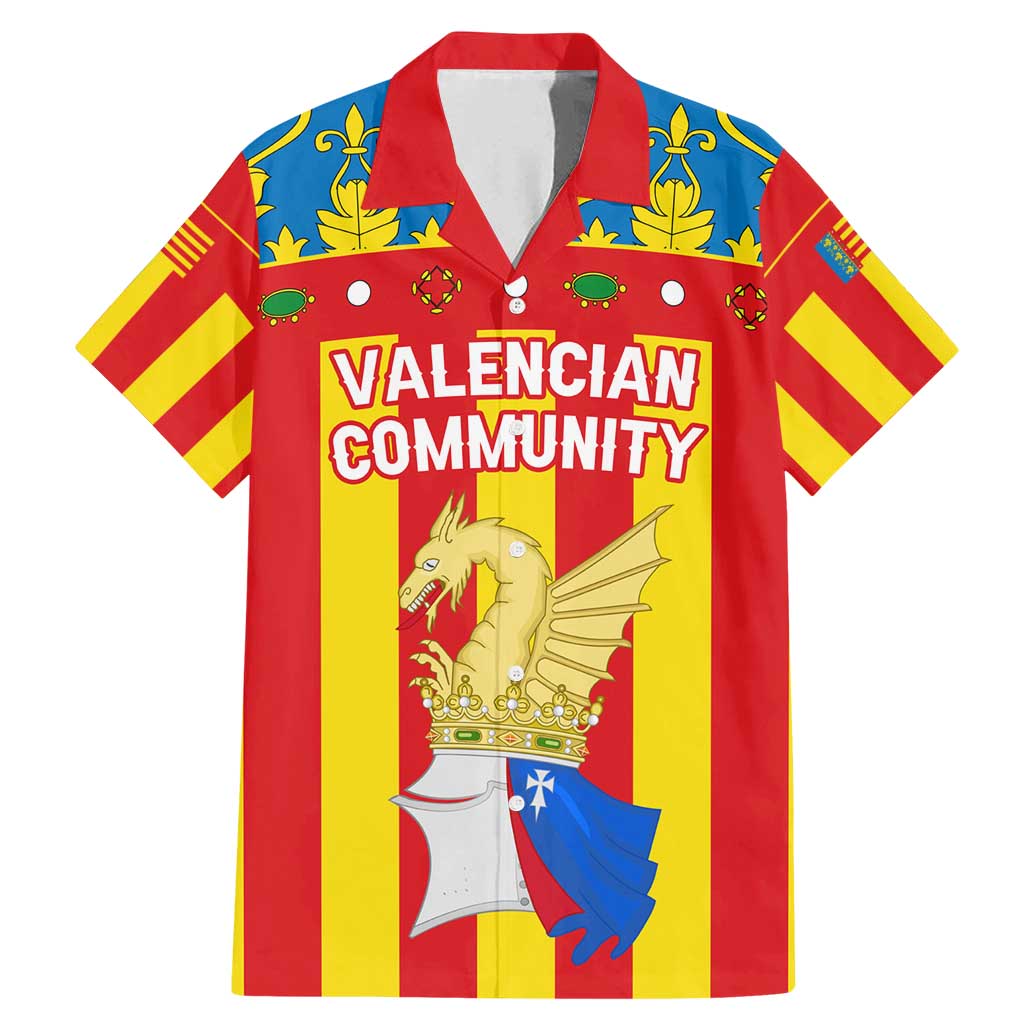 Valencian Community Flag Family Matching Mermaid Dress and Hawaiian Shirt Autonomous Community of Spain - Wonder Print Shop