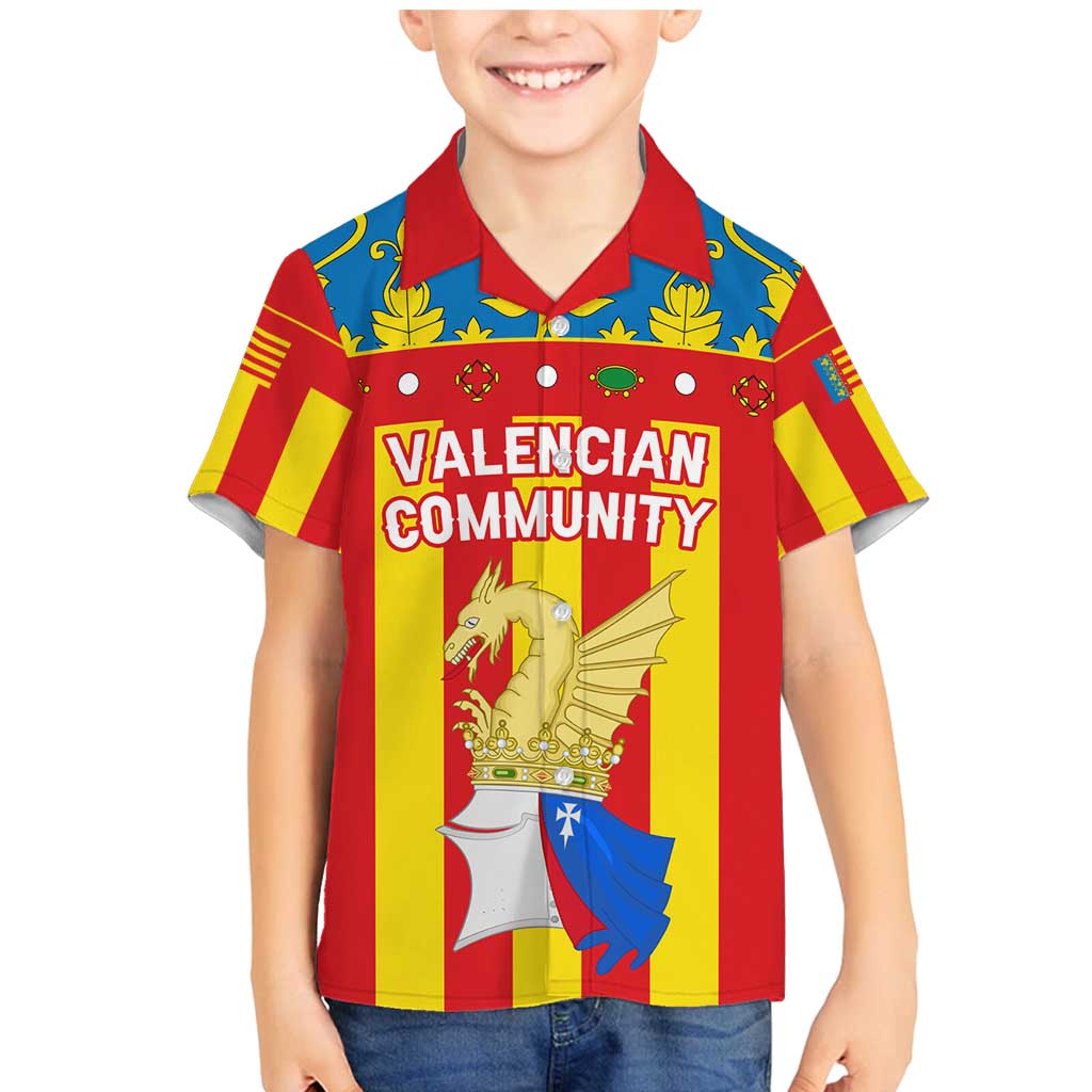 Valencian Community Flag Family Matching Mermaid Dress and Hawaiian Shirt Autonomous Community of Spain - Wonder Print Shop