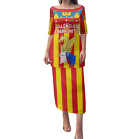 Valencian Community Flag Family Matching Puletasi and Hawaiian Shirt Autonomous Community of Spain - Wonder Print Shop