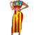 Valencian Community Flag Family Matching Short Sleeve Bodycon Dress and Hawaiian Shirt Autonomous Community of Spain - Wonder Print Shop