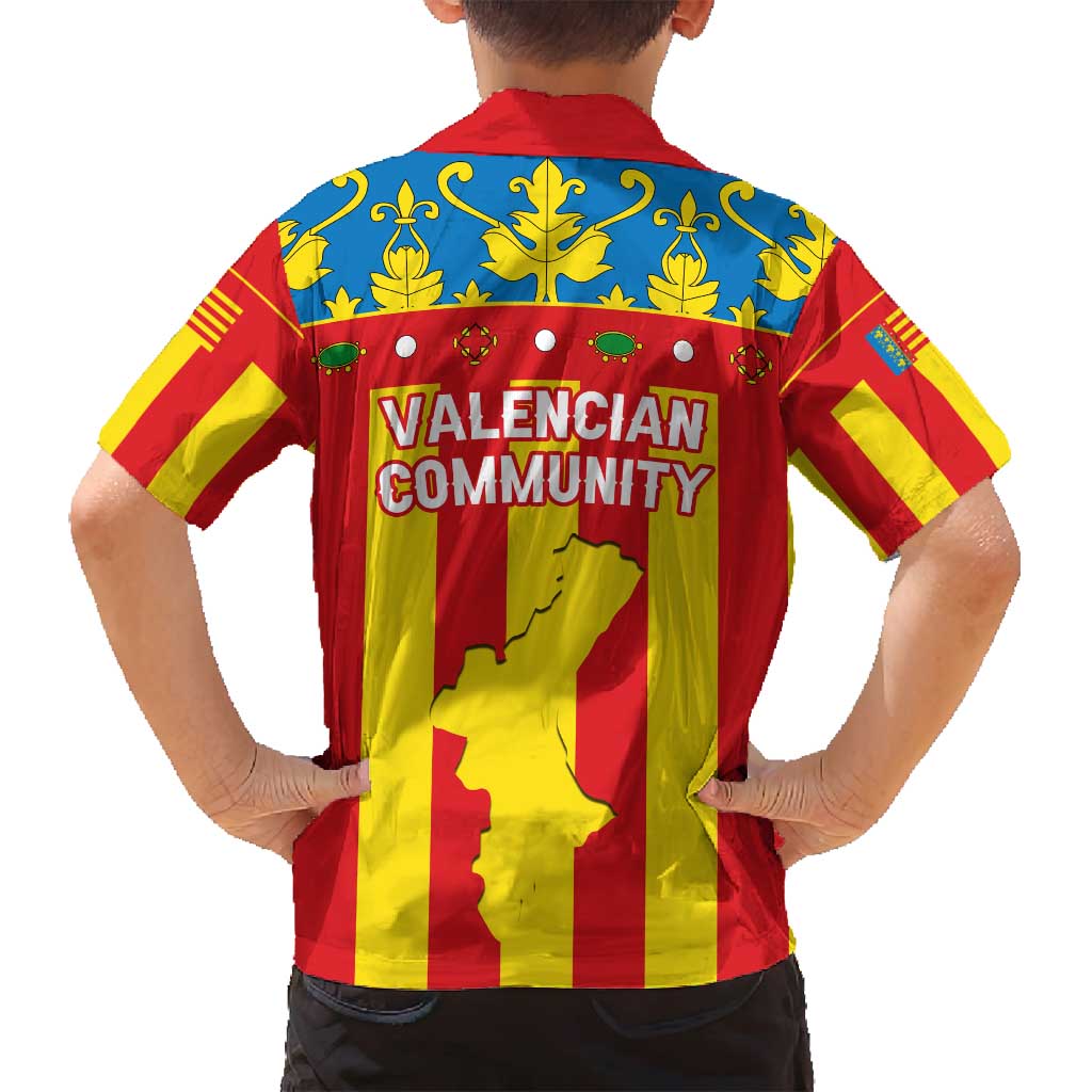 Valencian Community Flag Family Matching Summer Maxi Dress and Hawaiian Shirt Autonomous Community of Spain - Wonder Print Shop