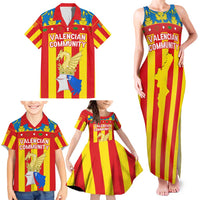 Valencian Community Flag Family Matching Tank Maxi Dress and Hawaiian Shirt Autonomous Community of Spain - Wonder Print Shop