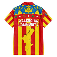 Valencian Community Flag Family Matching Tank Maxi Dress and Hawaiian Shirt Autonomous Community of Spain - Wonder Print Shop