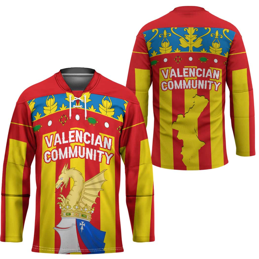 Valencian Community Flag Hockey Jersey Autonomous Community of Spain - Wonder Print Shop