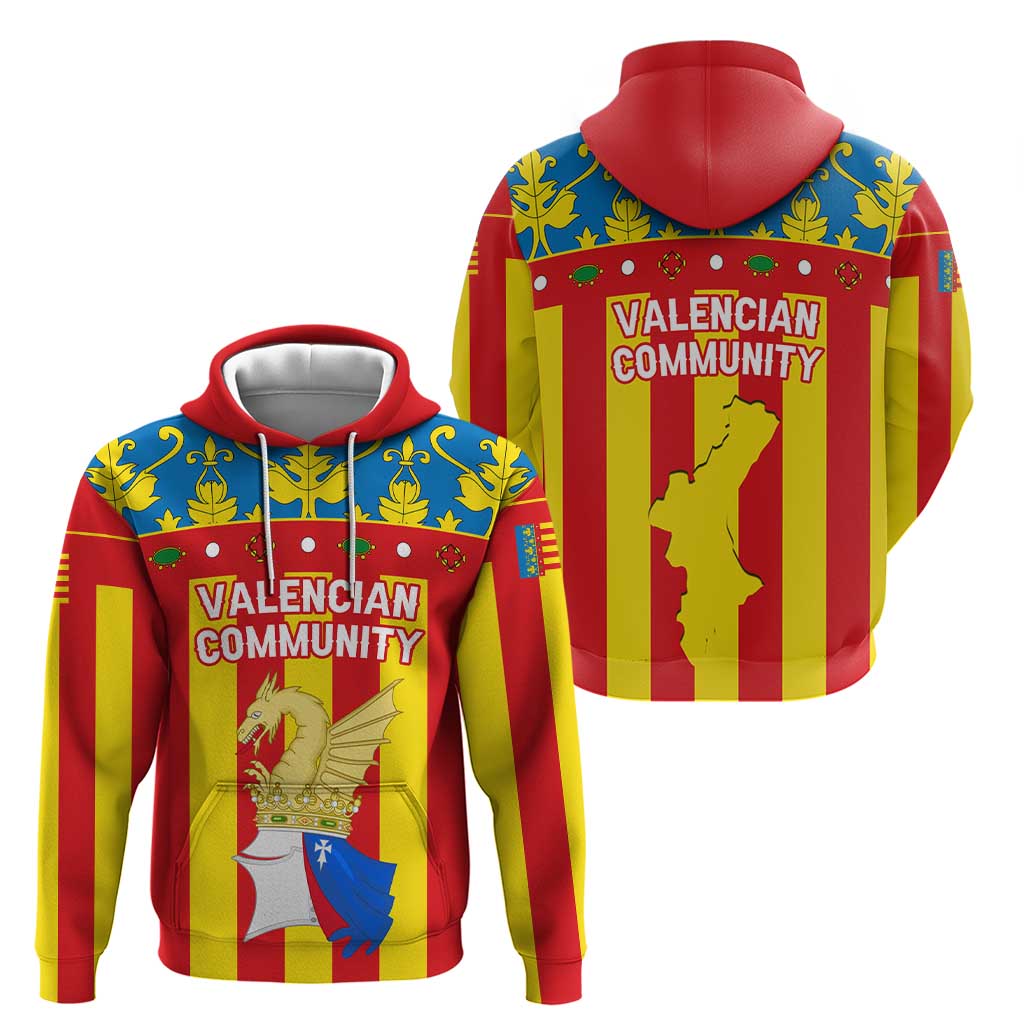 Valencian Community Flag Hoodie Autonomous Community of Spain - Wonder Print Shop