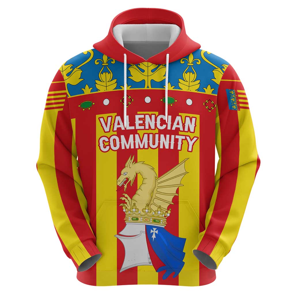 Valencian Community Flag Hoodie Autonomous Community of Spain - Wonder Print Shop