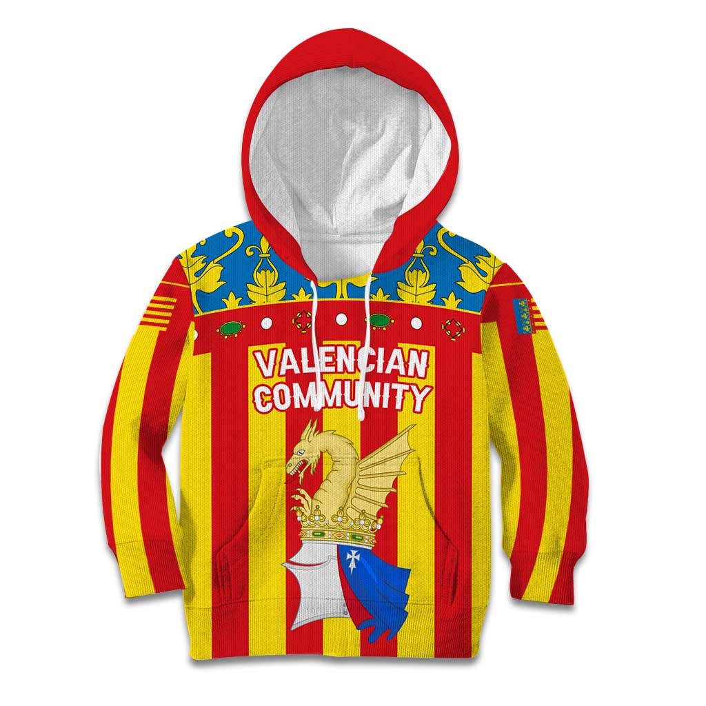 Valencian Community Flag Kid Hoodie Autonomous Community of Spain - Wonder Print Shop