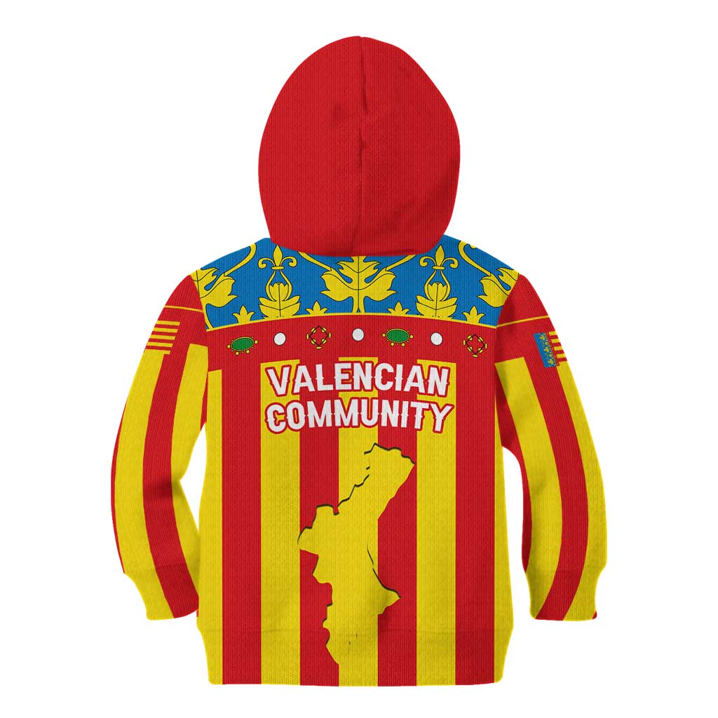 Valencian Community Flag Kid Hoodie Autonomous Community of Spain - Wonder Print Shop