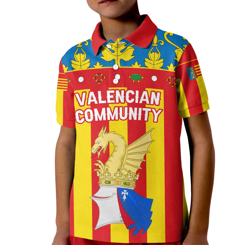 Valencian Community Flag Kid Polo Shirt Autonomous Community of Spain - Wonder Print Shop