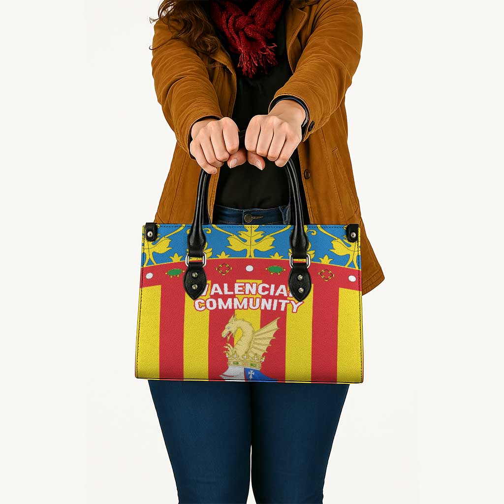 Valencian Community Flag Leather Bag Autonomous Community of Spain - Wonder Print Shop