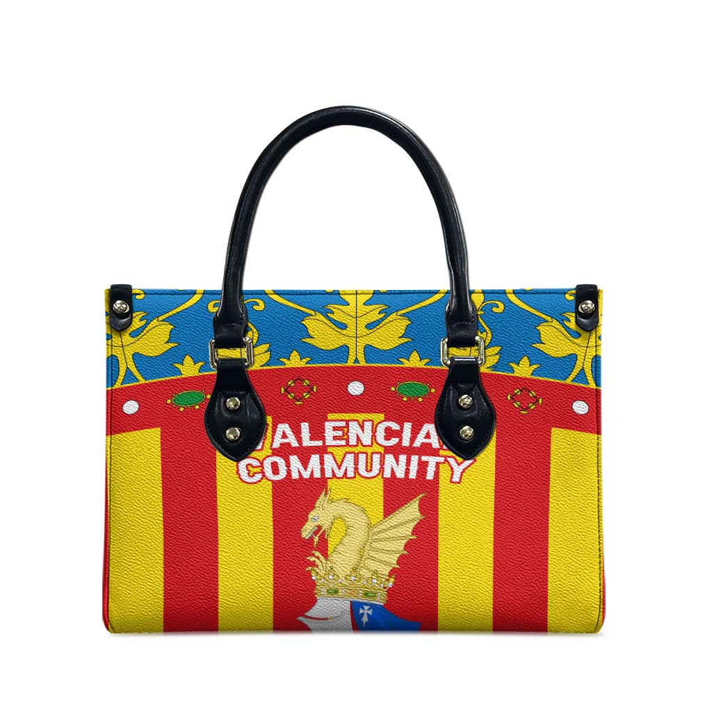 Valencian Community Flag Leather Bag Autonomous Community of Spain - Wonder Print Shop